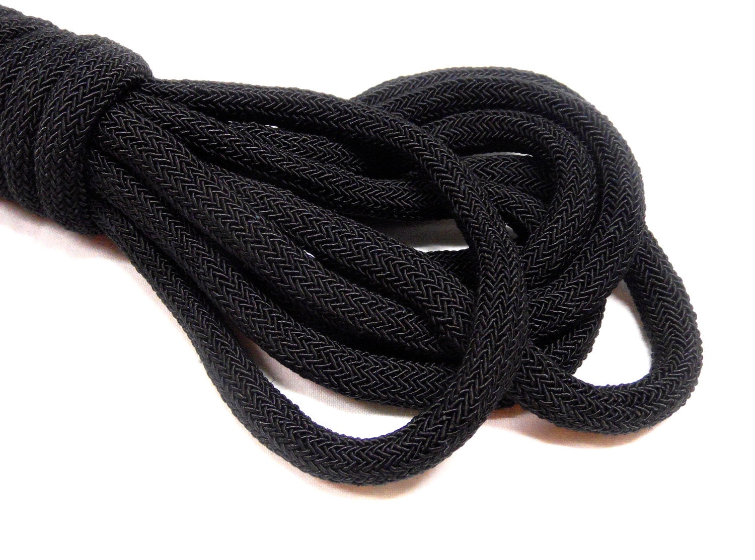 Black Braided Rope Cord Semisoft Trim Cord Artificial Silk