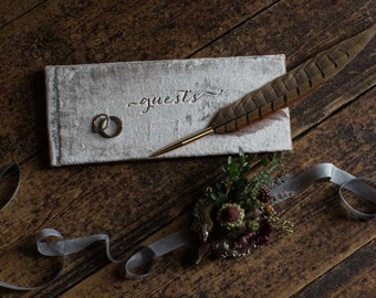Small Velvet Guest Book - Velvet Wedding Guest Book - by ClaireMagnolia