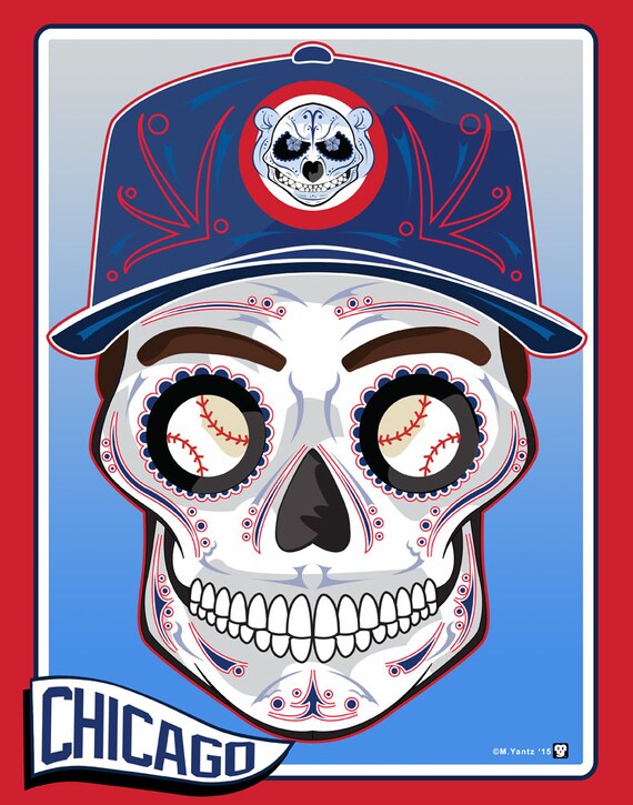 chicago cubs sugar skull print 11x14 my sugar skulls christmas pillow cases