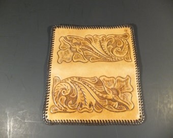 handmade leather checkbook cover