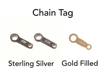 10pc, Sterling Silver or Gold Filled Chain Tag, 9.6x3.5mm, 8x2mm, sterling silver tag, sterling tag, gold filled tag, 925 tag, 14k tag