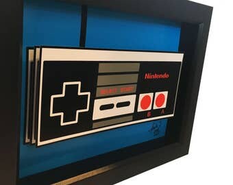 Video Game Art Nintendo Controller 3D Pop Art 1980s Print Artwork