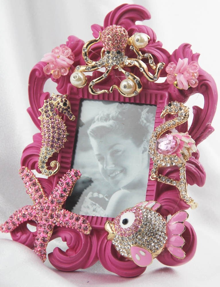 Pretty in Pink, Jeweled, Rhinestone and Crystals, Sealife Themed Ornate