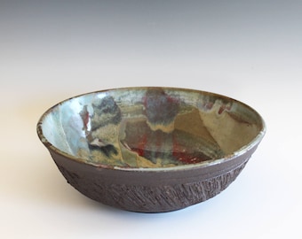 Handmade Ceramic Bowl, pottery bowl, hand thrown stoneware bowl, ceramic serving bowl