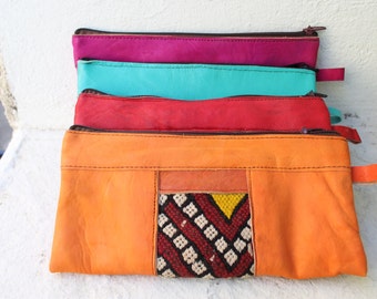 VENTE ! Sac à main en cuir, pochette en cuir, sac de soirée, cadeau femme, trousse maquillage de cuir, sac à cosmétiques