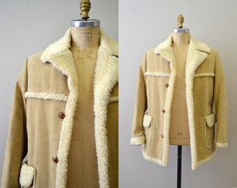 1970s Faux Suede and Shearling Coat