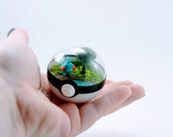 Mudkip Pokeball Terrarium - Miniature Pokemon - Pokemon Terrarium - Fairy Garden - Swamp Environment