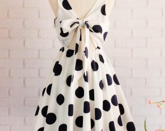 White dress polka dot dress white party dress navy dot dress white bridesmaid dresses white prom dress white sundress dot sundress