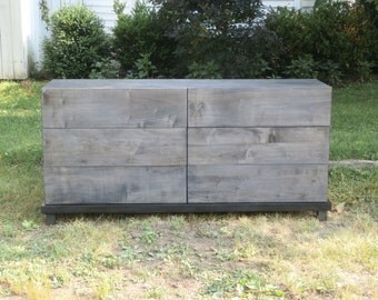 X6320m Hardwood 6 Drawer Dresser, Overlap Drawers, thick base, 60" wide x 20" deep x 32" tall - natural color