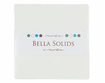 Precut-- Bella Solids Charm Pack in White-- by Moda