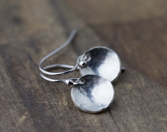 Minimalist Sterling Silver Earrings Handmade, Jewelry Gift for Women, Gift for Her, Earrings Dangle for Women, by Burnish
