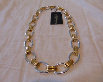 vintage givenchy necklace two tone chain links nwt unused