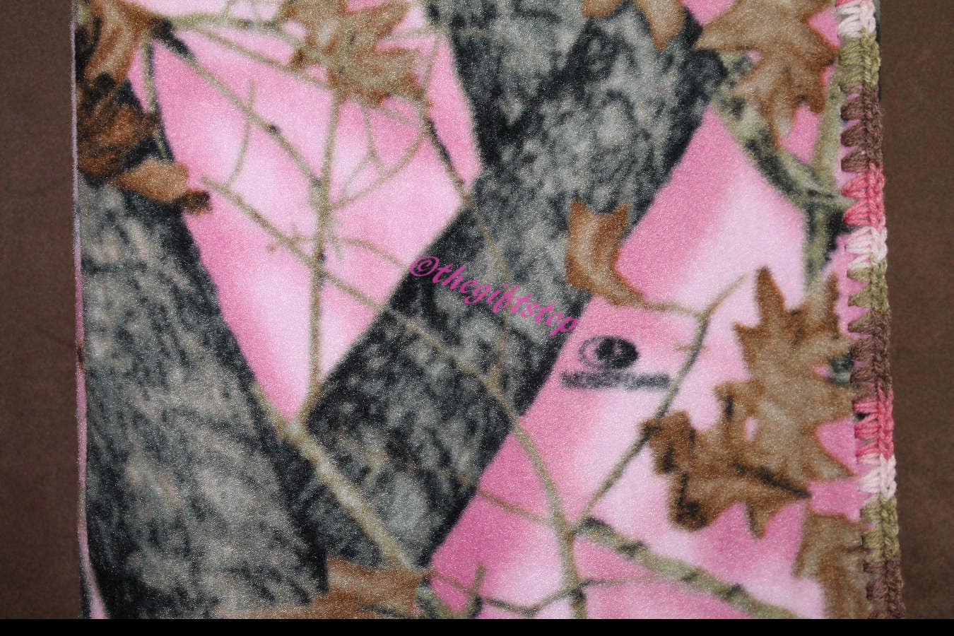 Pink Camouflage Fleece Blanket