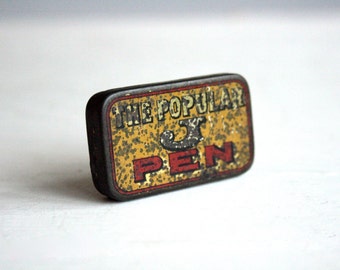 vintage the popular j pens tin