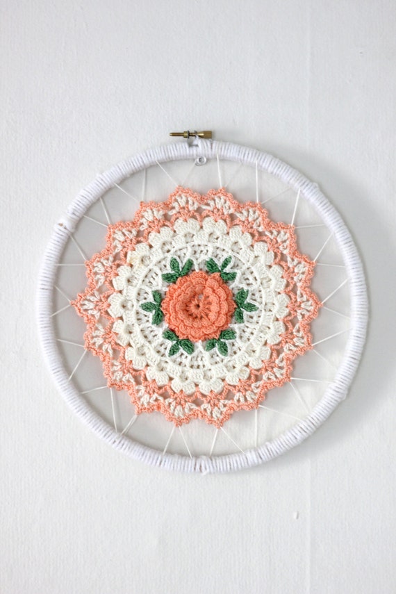 Vintage Doily Wall Art Hoop Art Lace Wall Art by MelmariaDesigns