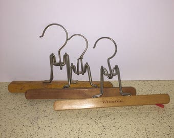 Vintage Wooden Skirt Pants Hangers Set of 3 Hangers 9 3/4" Wide