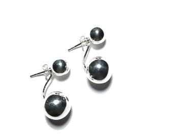 Sterling Silver Ball ear jacket earrings Sterng silver made for resale.
