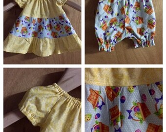 Infant Easter Dress and Bloomers, size 3 months