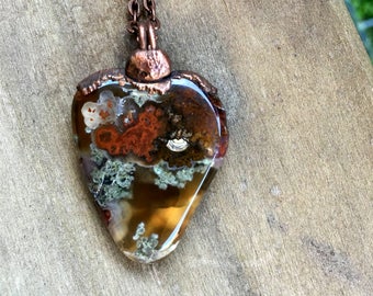 Crazy Lace Agate Necklace Boho Necklace Layering Necklace Item 1443