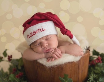 newborn christmas outfit- baby personalized gifts -Personalized Santa hat- newborn christmas - baby Christmas- Santa outfit