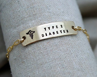 Classic Medical ID Bracelet - Customize - Hand Stamped - Epilepsy - Diabetes