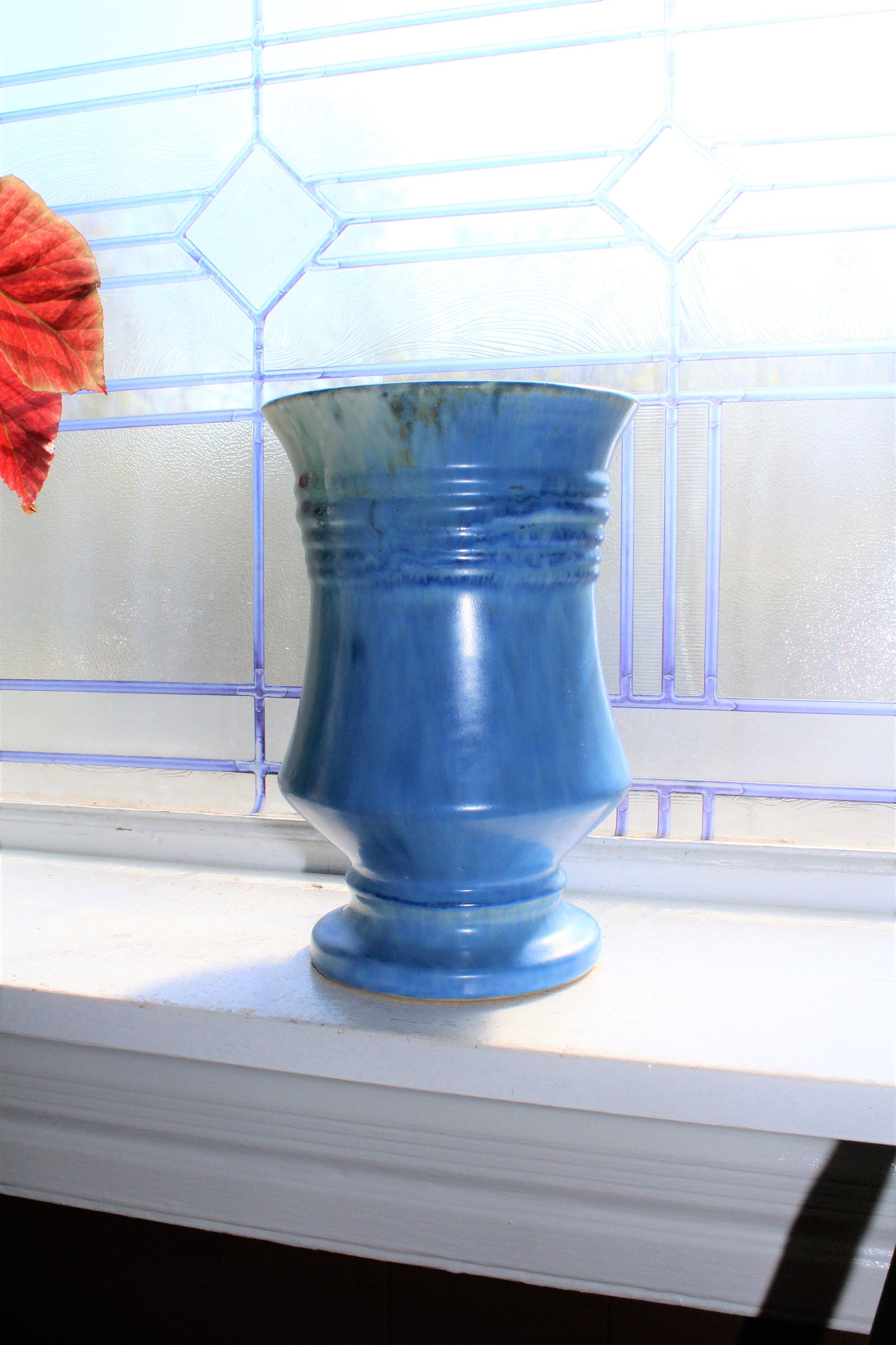 Roseville Pottery Tourmaline Vase Blue 6138 Vintage 1930s