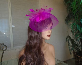 Fuchsia fascinator