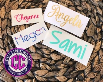 Vinyl Name Decal - Lilly - Glitter - Gold Foil FREE SHIPPING Name Sticker- Monogram Sticker- DIY Monogram Cell phone Yeti Swell Corkcicle