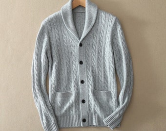 Cashmere Knitted Turn-down Collar Shirt