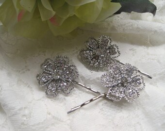 Wedding Bridal Hair Pins Clear Crystal Rhinestone Bridal Hair Pins Bridal Hair Pieces Set of 3 Wedding Hair Accessories Bridal Hair Pins