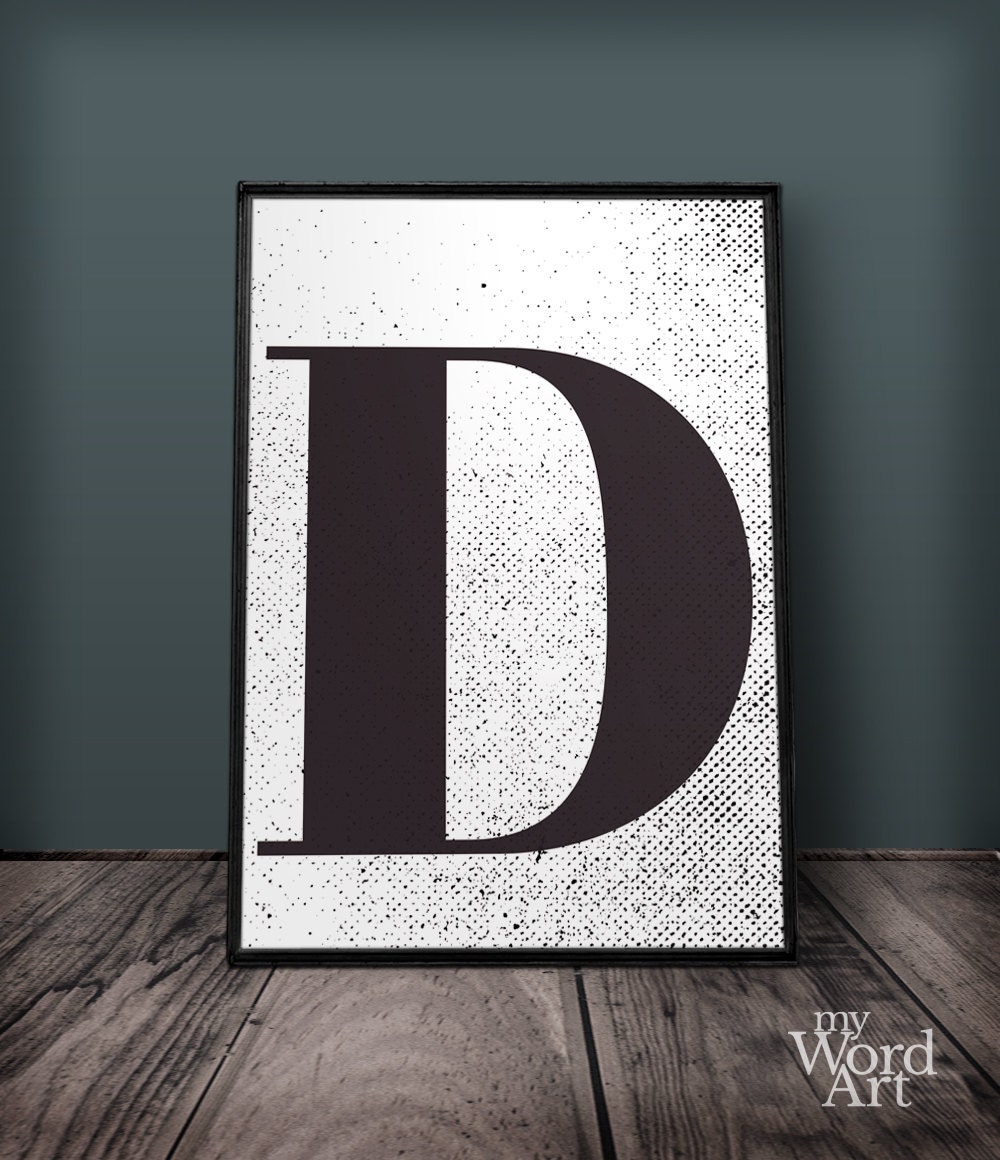 Letter D Print Letter Wall Art Letter Wall Decor Printable