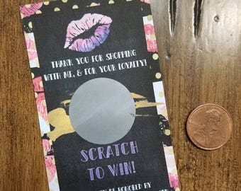 Scratch off cards, digital version, lip version, reward card