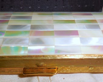 Cigarette Case Mother of Pearl Colibri Made In England Tobacciana