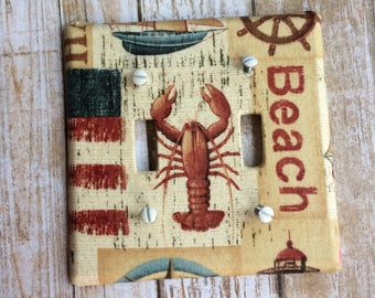 Nautical Light Switch Plate Cover, Beach Switch Plate Cover, Beach Decor, Nautical Decor, Lighthouse, Americana Switch Plate Cover
