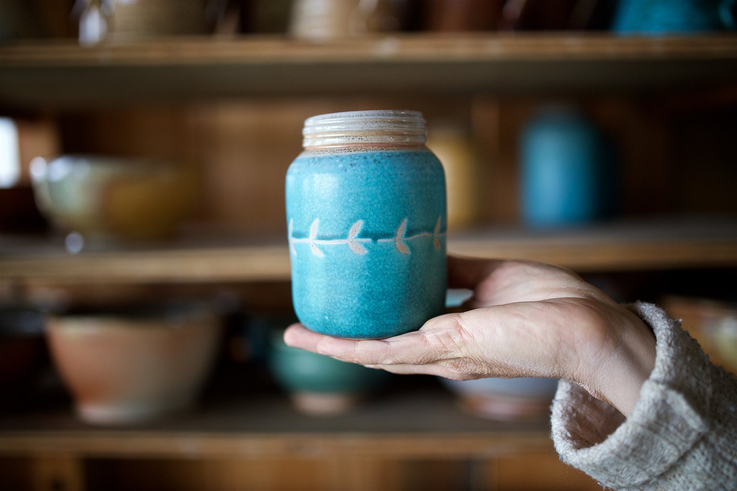 Ceramic mason jar