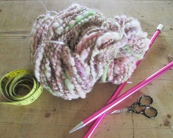hand spun yarn, art yarn, designer yarn, pink yarn - Ladies Smock