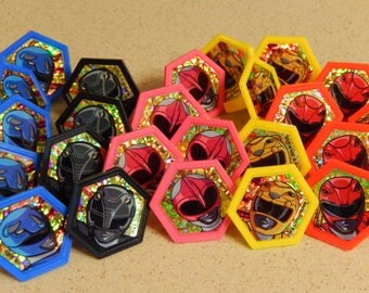 24 Power Rangers Cupcake, Cake Topper Rings Party Supply/Licensed