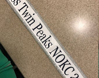 Pagent sash, Miss America sash, custom Sash,Wedding Sash Prom King, Prom Queen, Miss America, Beauty Queen,Miss USA Any Color any wording