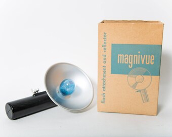 Magnivue Flash Attachment 1960s Vintage Camera Accessory Original Box