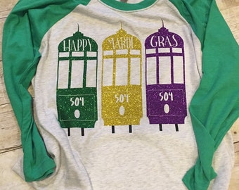 Mardi Gras raglan