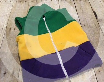 Mardi Gras fleece vest