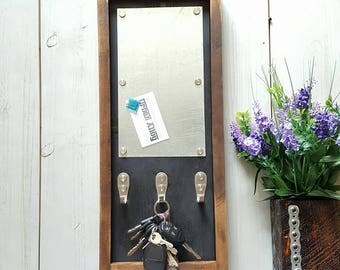 Rustic Memo Board - Message Center - Galvanized Home Decor - Memo Board - Farmhouse Memo Board - Industrial Organizer