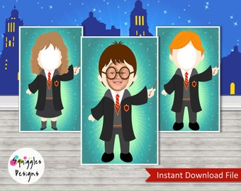 Harry Potter Photo Booth Props (includes Harry, Hermione & Ron) - Digital Files