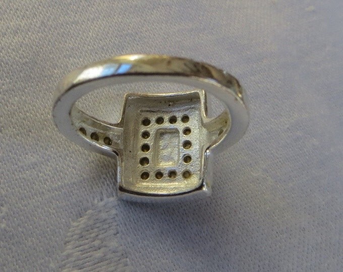Art Deco Ring, Sterling Marcasite Pave Stones, Vintage Deco Ring