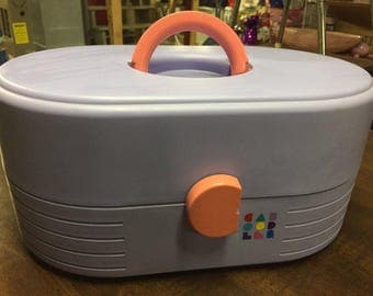 Vintage 1990's Caboodles Lavender Coral Train Case Cosmetics Storage Neon Caboodles Glam Retro 80's Model 2642 Retro 80's 90's Fashion