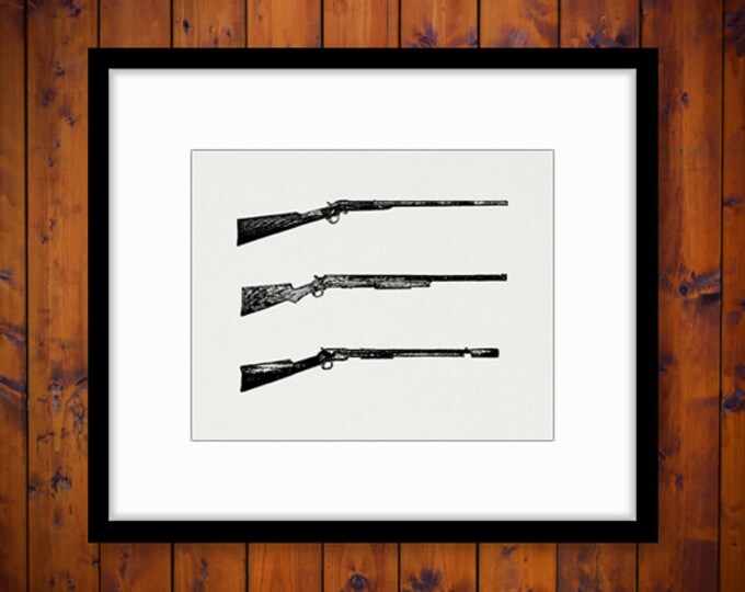 Antique Guns Printable Digital Download Rifle Illustration Graphic Shotgun Image Vintage Clip Art Jpg Png Eps HQ 300dpi No.1262