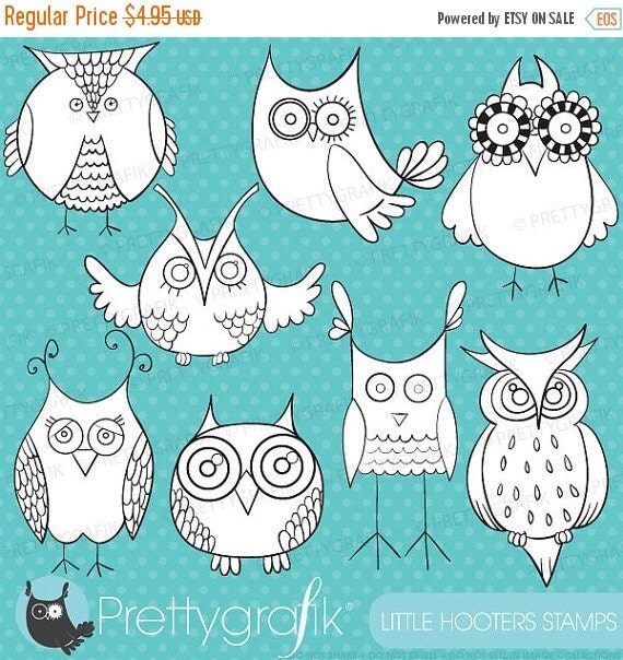 80% OFF SALE owl digital stamp commercial use, vector graphics, digital stamp, digital images - DS325 Il_570xn