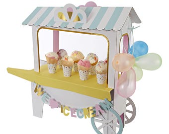 Ice Cream Cart Centerpiece | Ice Cream Social | Pastel Ice Cream Cart | Ice Cream Cone Display | Ice Cream Party | Ice Cream Sundae Display