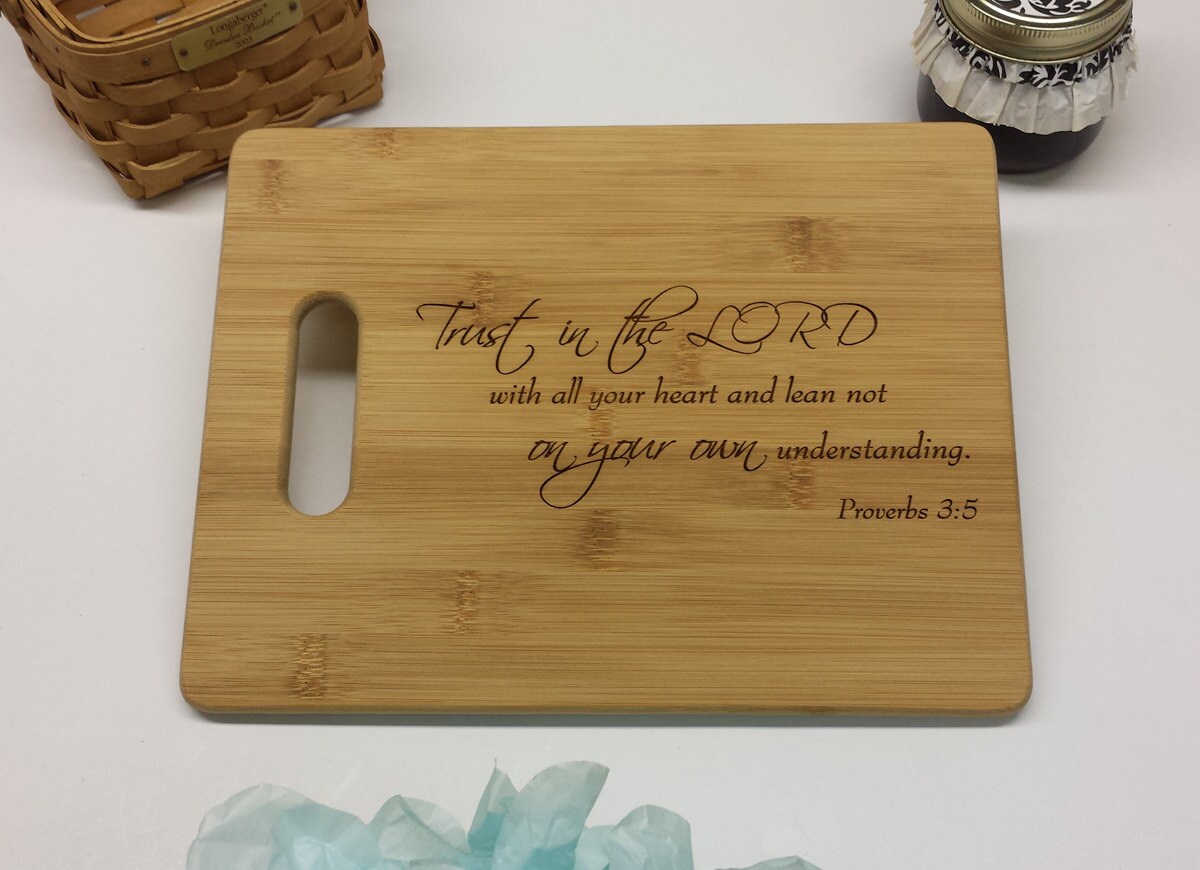 Bible Verse Proverbs 35 Bamboo Cutting Board Laser