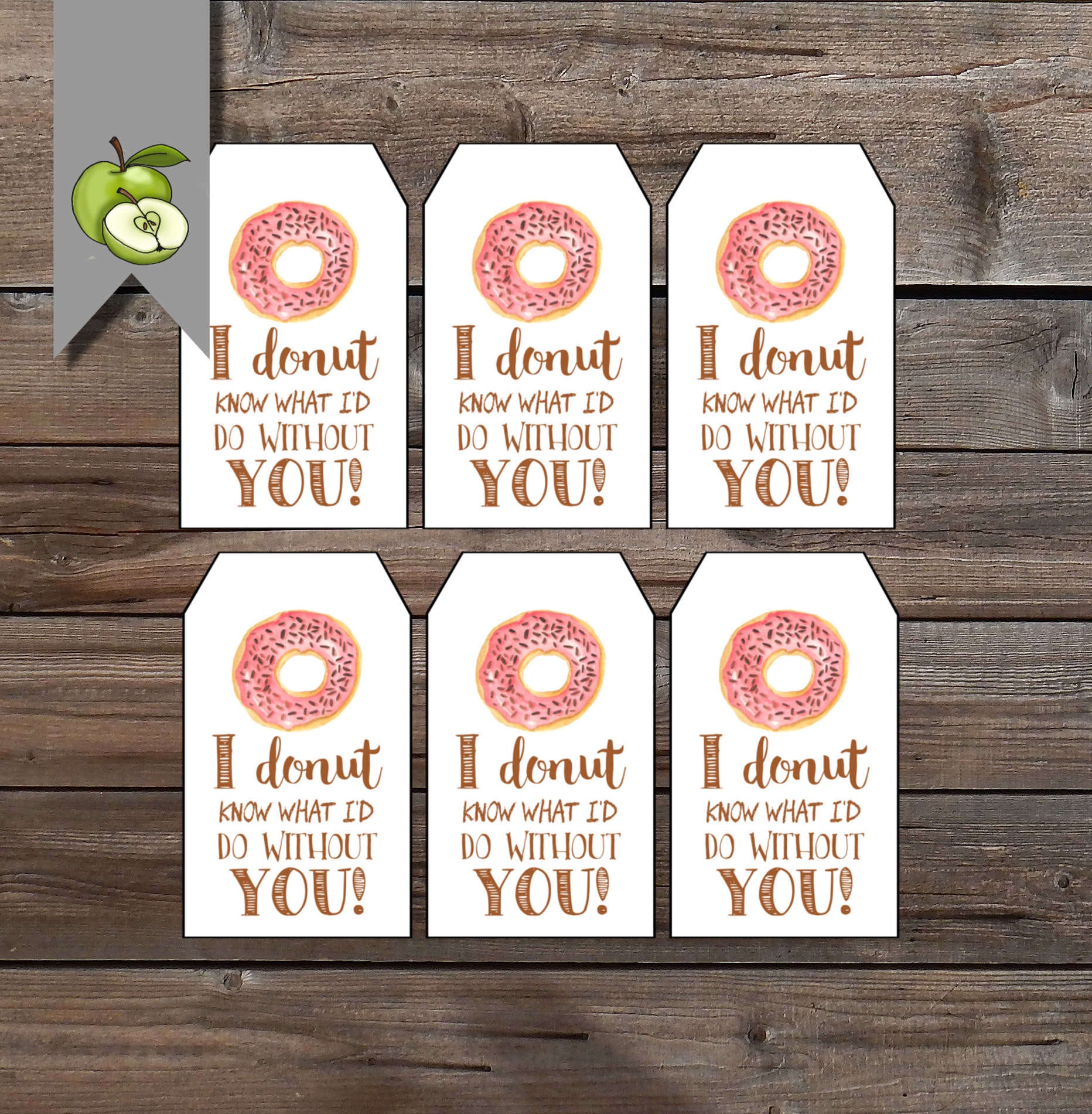 donut gift tag Teacher Appreciation volunteer Gift Tag